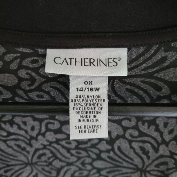 2 Catherines Velour Tops Blouse 14 16W Floral Casual Colorful Open Front Burnout - Picture 5 of 16